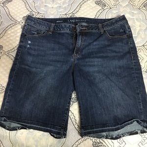 Lane Bryant slightly distressed Bermuda shorts